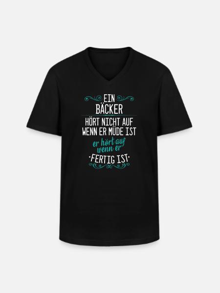 Bäcker Bäckerin Bäckerei Beruf Spruch - Männer-T-Shirt mit V-Ausschnitt - Schwarz