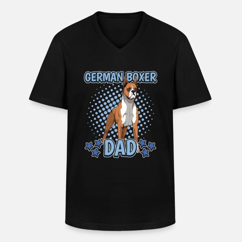 Boxer German Boxer Dad - Männer-T-Shirt mit V-Ausschnitt - Schwarz