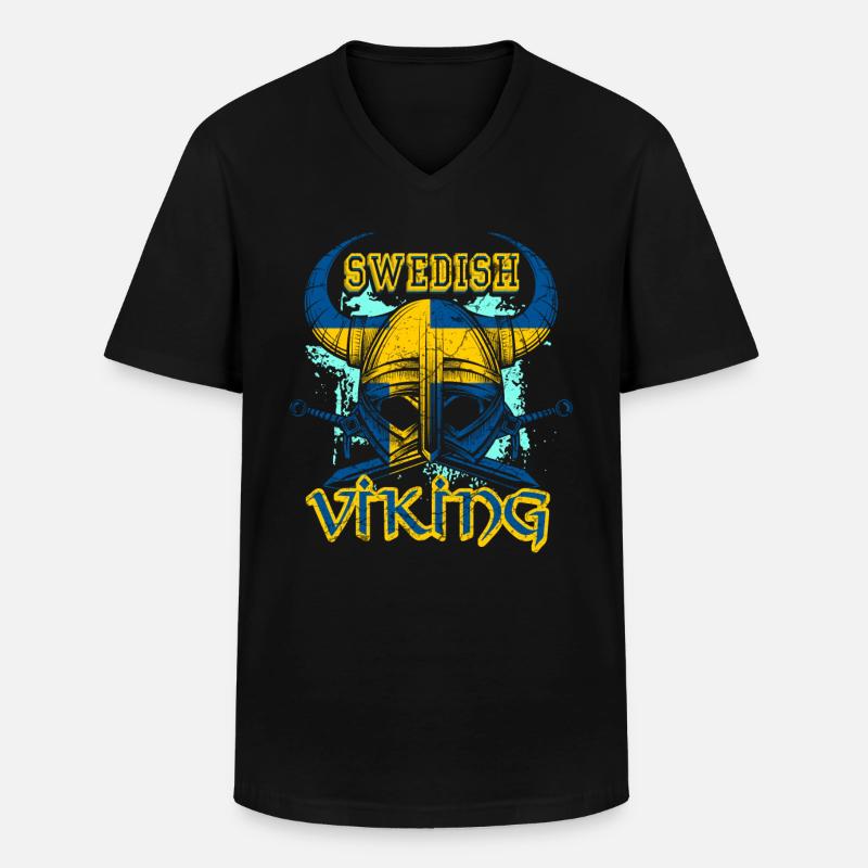 Schwedischer Wikinger - Männer-T-Shirt mit V-Ausschnitt - Schwarz
