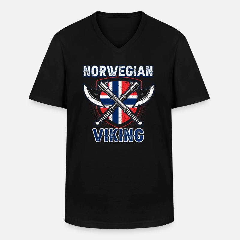 Norwegischer Wikinger - Männer-T-Shirt mit V-Ausschnitt - Schwarz