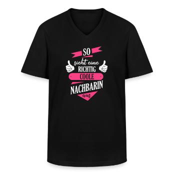 Nachbar Nachbarin Anwohner Nachbarschaft - Männer-T-Shirt mit V-Ausschnitt - Schwarz - Vorne - AI Model Male 178 dark (178cm)