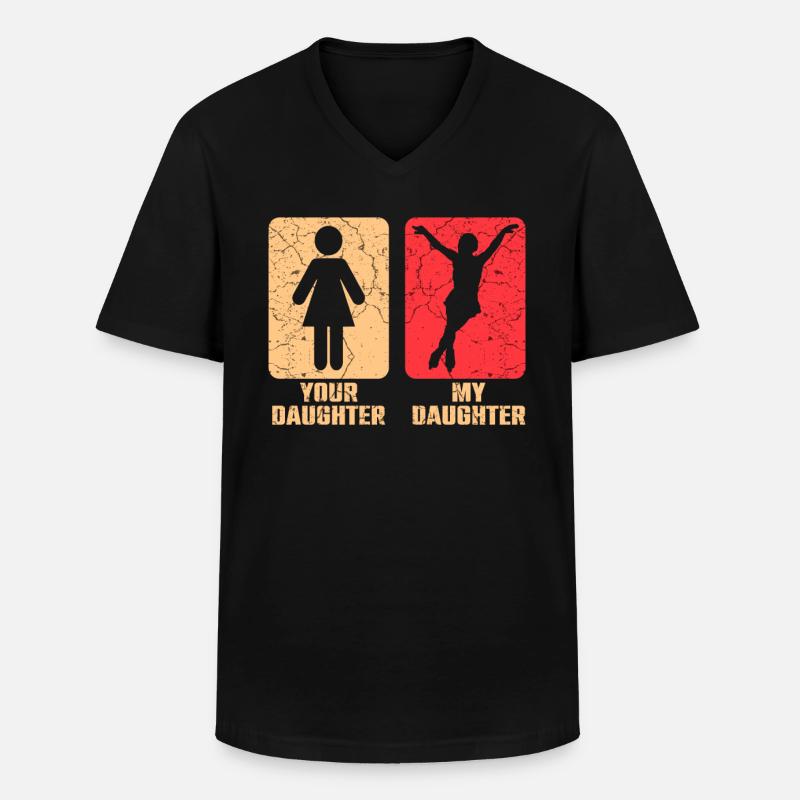Eiskunstlauf - Männer-T-Shirt mit V-Ausschnitt - Schwarz