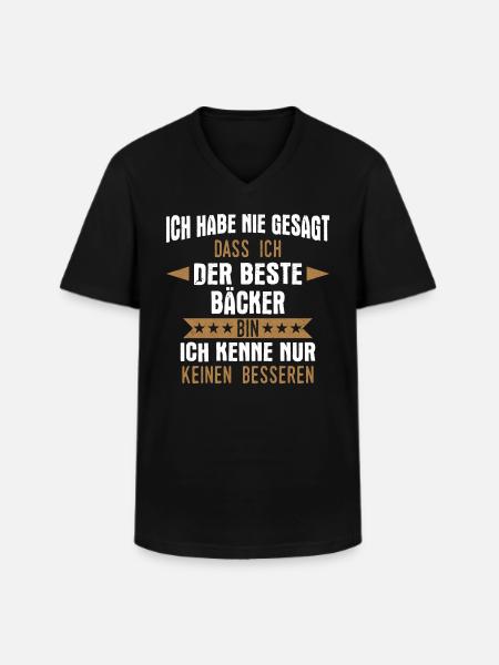 Bäcker Bäckerin Bäckerei Beruf Spruch - Männer-T-Shirt mit V-Ausschnitt - Schwarz