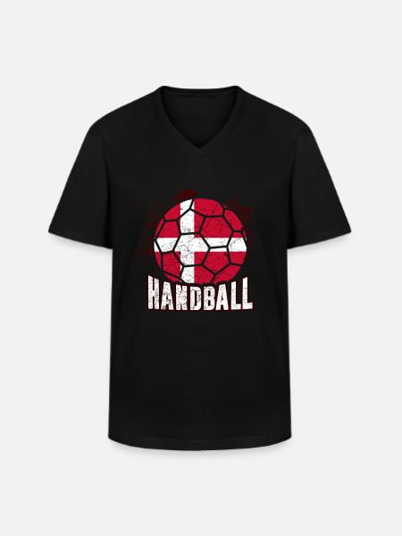 Denmark Handball - Men's V-Neck T-Shirt - black