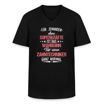 Zahntechniker Zahntechnik Zahnarzt Spruch - Männer-T-Shirt mit V-Ausschnitt - Schwarz - Vorne - AI Model Male 178 dark (178cm)