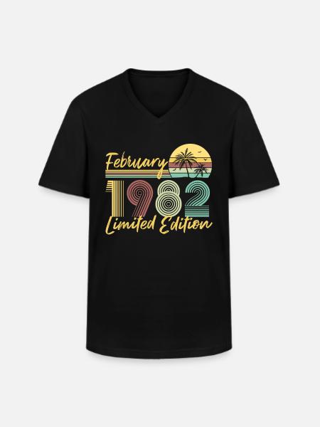 Février 1982 Édition limitée - T-shirt col V Homme - noir