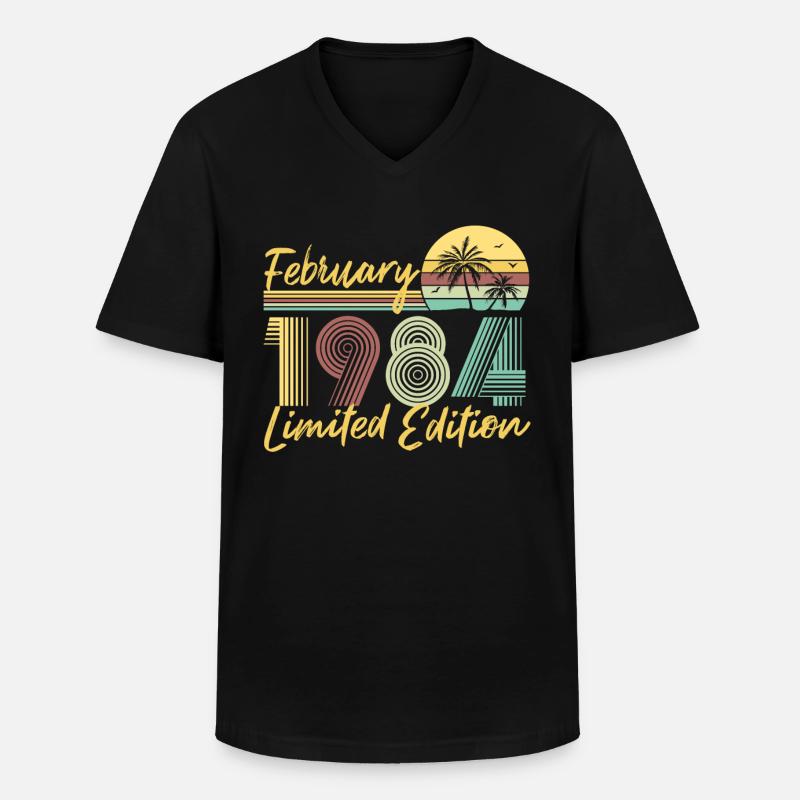 Février 1984 Édition limitée - T-shirt col V Homme - noir