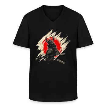 Samurai - Männer-T-Shirt mit V-Ausschnitt - Schwarz - Vorne - AI Model Male 178 dark (178cm)