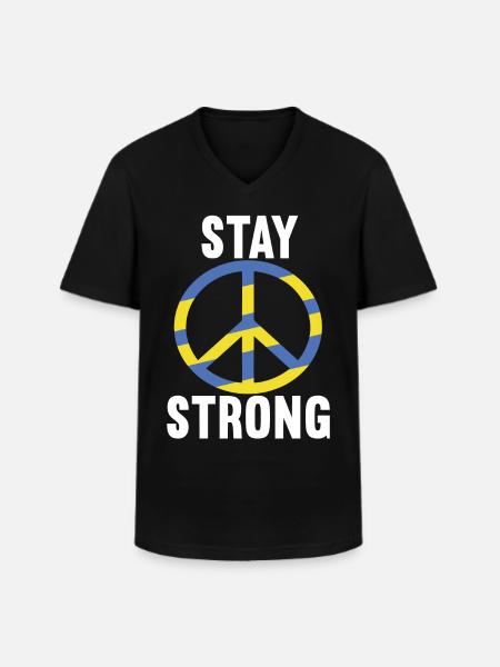 Stay strong Ukraine Peace - Men's V-Neck T-Shirt - black