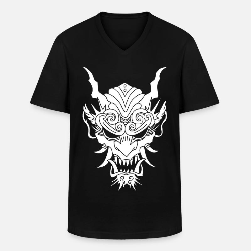 weißer Gothic-Dämon - Männer-T-Shirt mit V-Ausschnitt - Schwarz