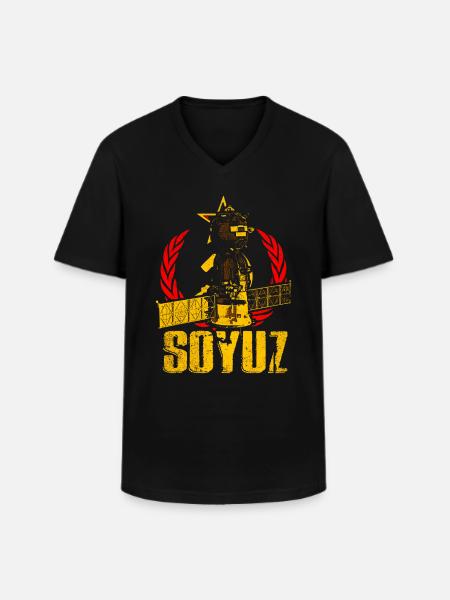 Sojus Raumschiff - Männer-T-Shirt mit V-Ausschnitt - Schwarz