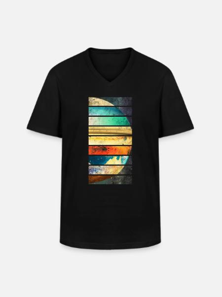 Planètes du système solaire - T-shirt col V Homme - noir
