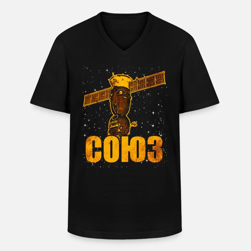 Soviet Soyuz spacecraft - Men's V-Neck T-Shirt - black
