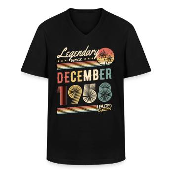Legendary Since December 1958 Limited Edition - Männer-T-Shirt mit V-Ausschnitt - Schwarz - Vorne - AI Model Male 178 dark (178cm)