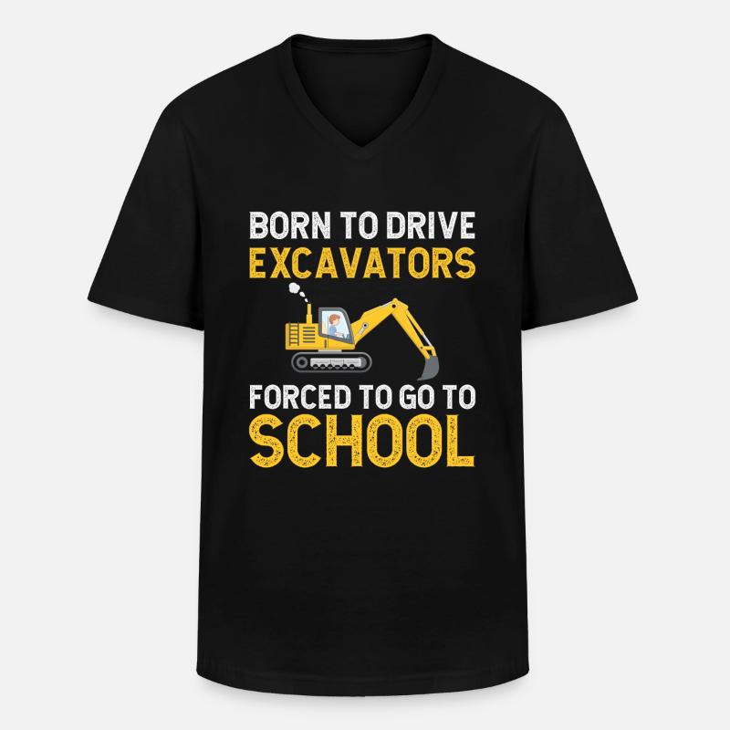 Baggerfahrer Bagger Schule - Männer-T-Shirt mit V-Ausschnitt - Schwarz