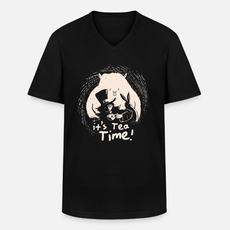 Teezeit! - Männer-T-Shirt mit V-Ausschnitt - Schwarz