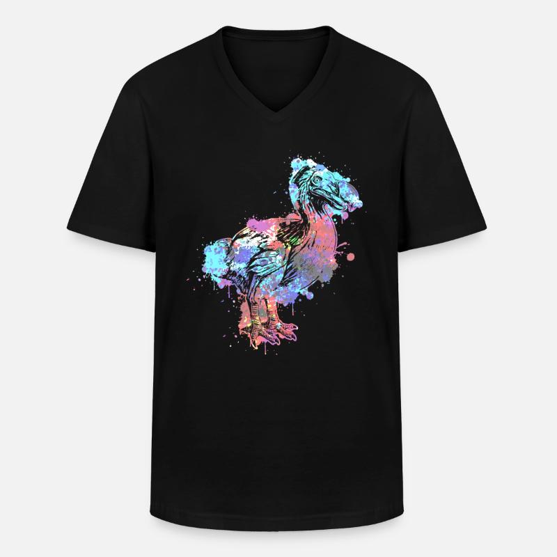 Dodo - Männer-T-Shirt mit V-Ausschnitt - Schwarz