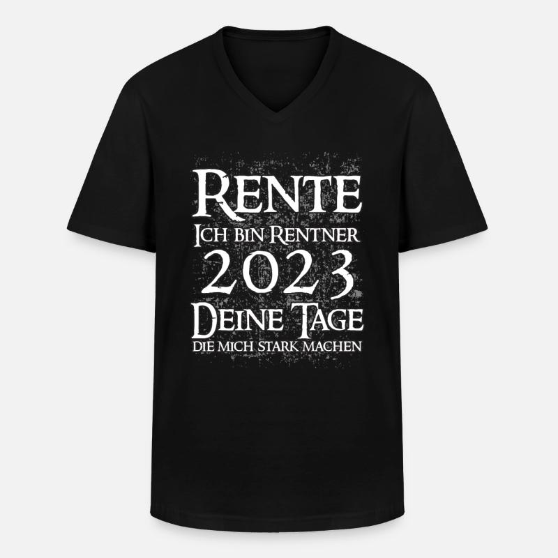 Rente - Männer-T-Shirt mit V-Ausschnitt - Schwarz