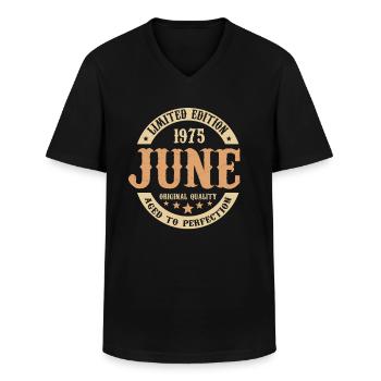Juni 1975 Vintage Geburtstag Geschenk - Männer-T-Shirt mit V-Ausschnitt - Schwarz - Vorne - AI Model Male 178 dark (178cm)