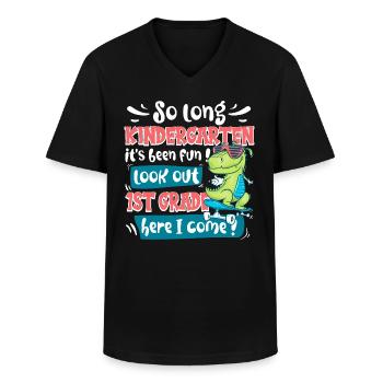 Ende des Kindergartens Schulanfangskind - Männer-T-Shirt mit V-Ausschnitt - Schwarz - Vorne - AI Model Male 178 dark (178cm)