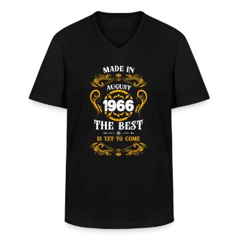 Made In August 1966 The Best - Männer-T-Shirt mit V-Ausschnitt - Schwarz - Vorne - AI Model Male 178 dark (178cm)