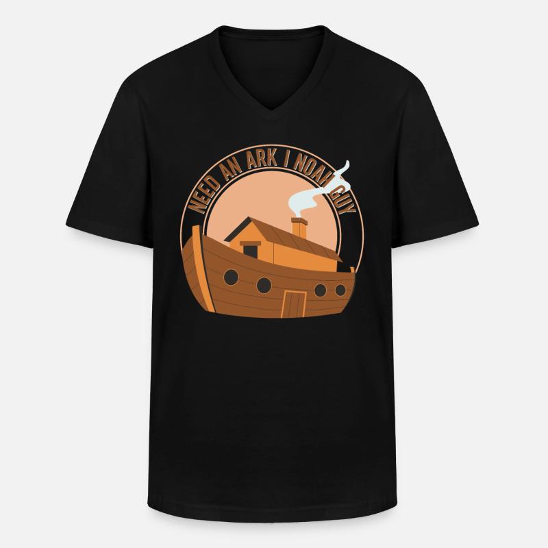 Arche Noah Christlicher Witz - Männer-T-Shirt mit V-Ausschnitt - Schwarz