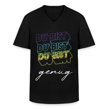 Du bist genug - Du bist toll so wie du bist - Mut - Männer-T-Shirt mit V-Ausschnitt - Schwarz - Vorne - AI Model Male 178 dark (178cm)