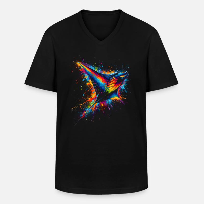 Mantarochen - Riesenmanta - Teufelsrochen - Männer-T-Shirt mit V-Ausschnitt - Schwarz