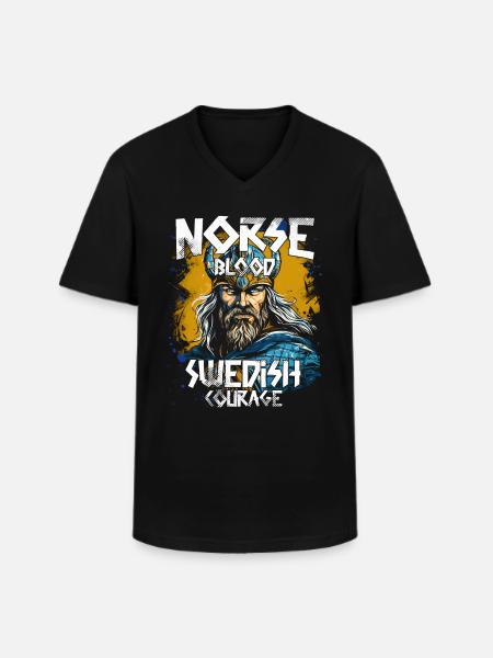 Schweden Wikinger - Männer-T-Shirt mit V-Ausschnitt - Schwarz