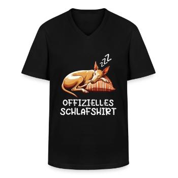 Offizielles Schlafshirt Podenco Podencoliebhaber - Männer-T-Shirt mit V-Ausschnitt - Schwarz - Vorne - AI Model Male 178 dark (178cm)