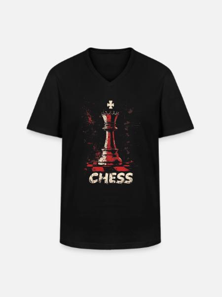 Queen Chess Masterpiece Design - Men's V-Neck T-Shirt - black