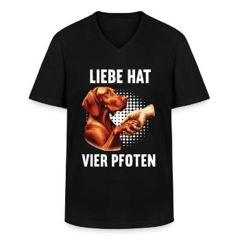 Liebe hat Vier Pfoten Magyar Vizsla Magyar Vizslas - Männer-T-Shirt mit V-Ausschnitt - Schwarz - Vorne - AI Model Male 178 dark (178cm)