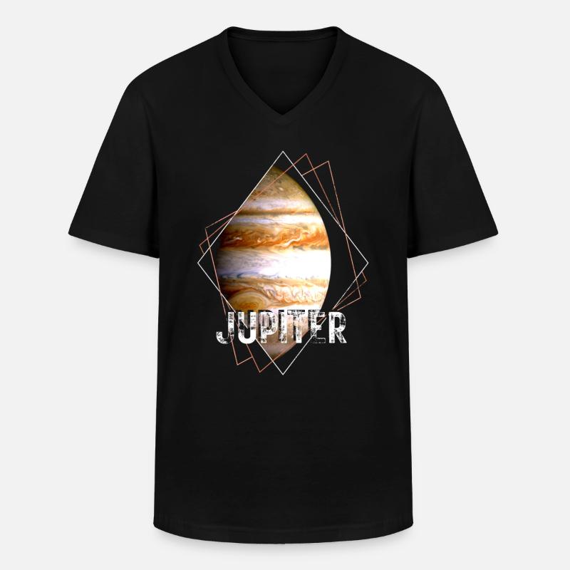 Jupiter Planet Sonnensystem - Männer-T-Shirt mit V-Ausschnitt - Schwarz