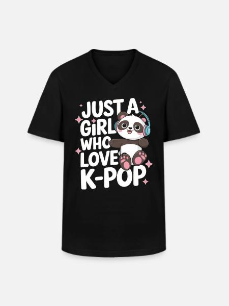 K-Pop Music Korean Pop - Men's V-Neck T-Shirt - black