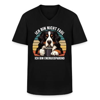 Ich Bin Nicht Faul Berner Sennenhund Sennenhunde - Männer-T-Shirt mit V-Ausschnitt - Schwarz - Vorne - AI Model Male 178 dark (178cm)