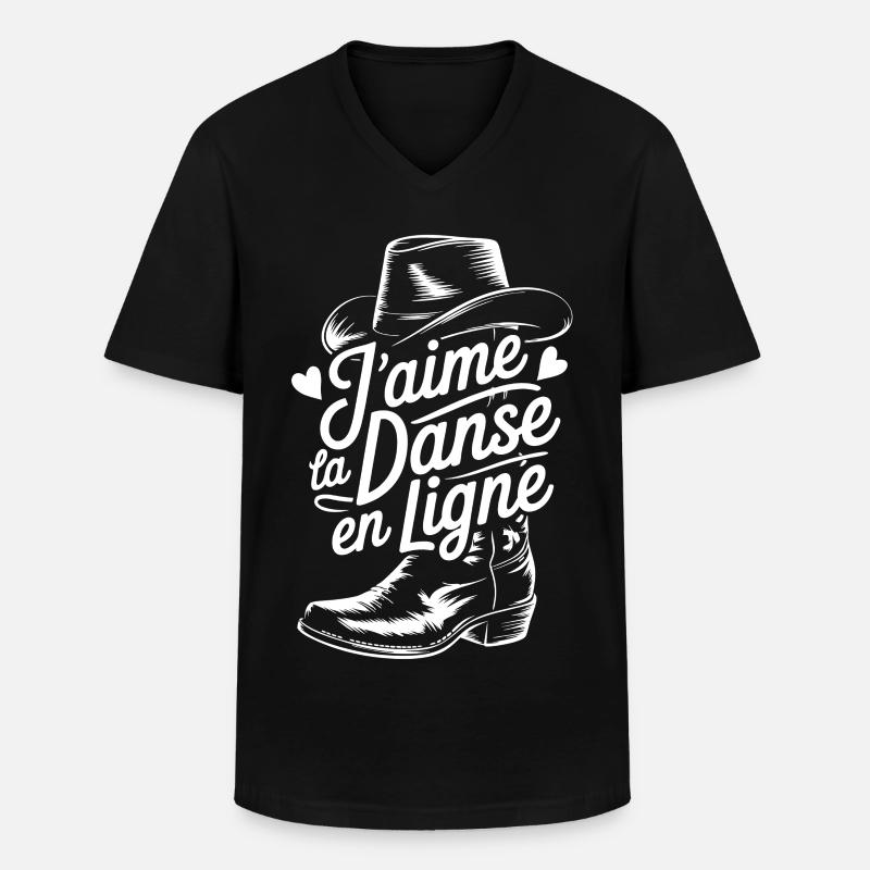 Cowboy-Line-Dance, das ich mag - Männer-T-Shirt mit V-Ausschnitt - Schwarz