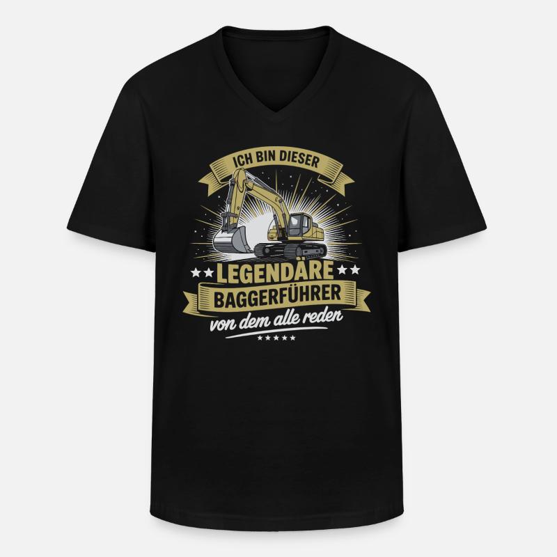 Baggerfuehrer Baggerfahrer - Männer-T-Shirt mit V-Ausschnitt - Schwarz