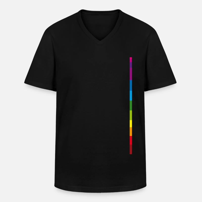 Regenbogen - Männer-T-Shirt mit V-Ausschnitt - Schwarz