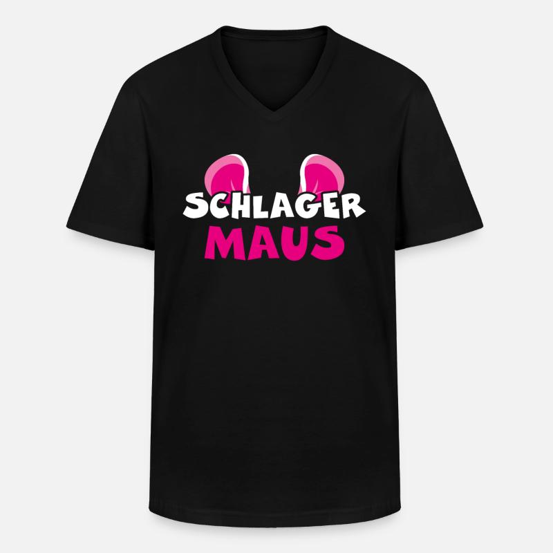 Schlager Maus - Männer-T-Shirt mit V-Ausschnitt - Schwarz