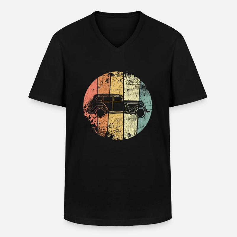 Auto retro - Männer-T-Shirt mit V-Ausschnitt - Schwarz