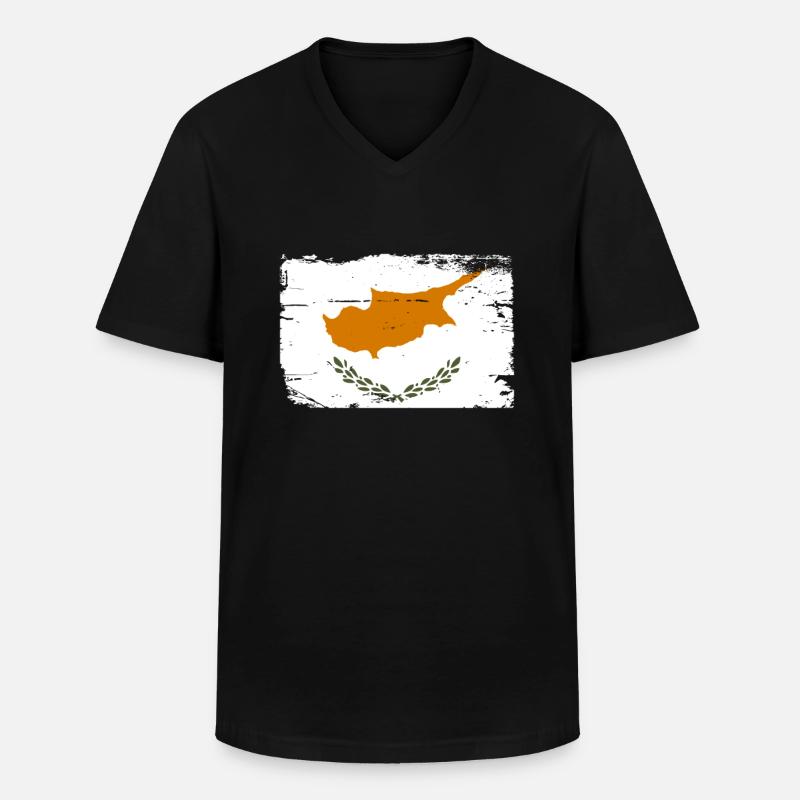 Zypern - Männer-T-Shirt mit V-Ausschnitt - Schwarz