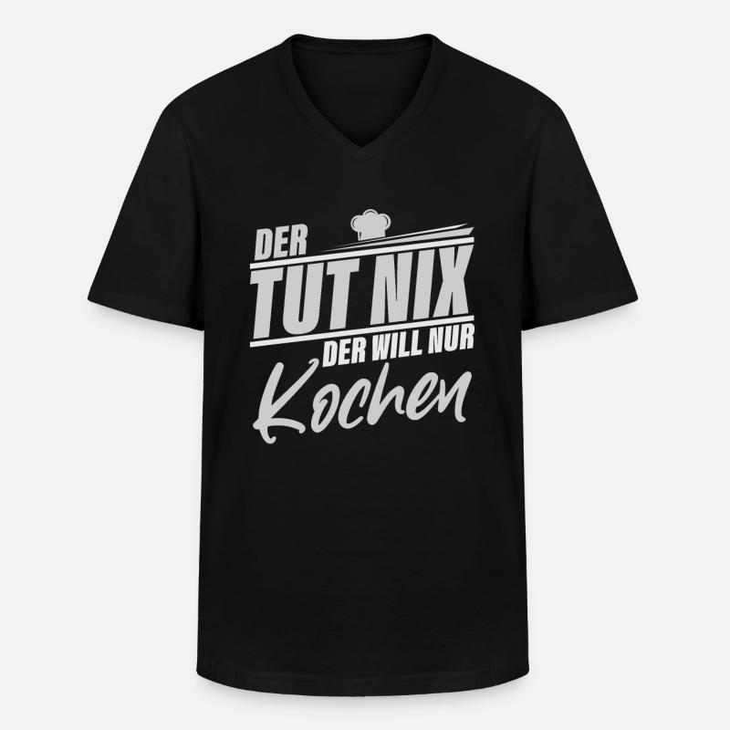 Kochen - Männer-T-Shirt mit V-Ausschnitt - Schwarz