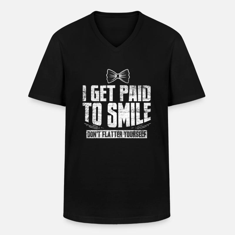 Kellner - Männer-T-Shirt mit V-Ausschnitt - Schwarz
