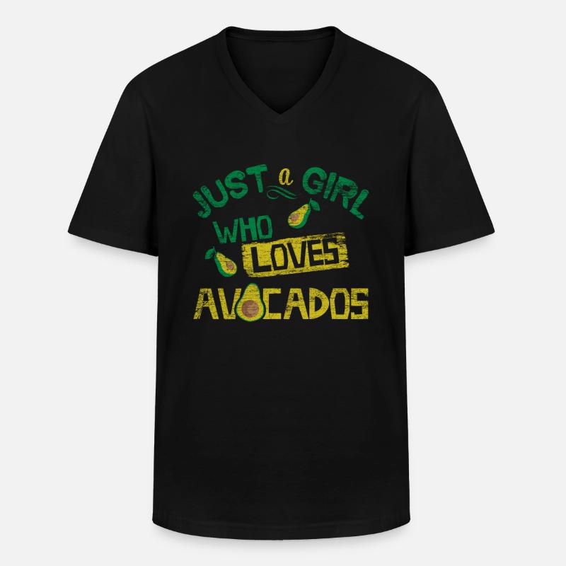 Avocado Mädchen - Männer-T-Shirt mit V-Ausschnitt - Schwarz