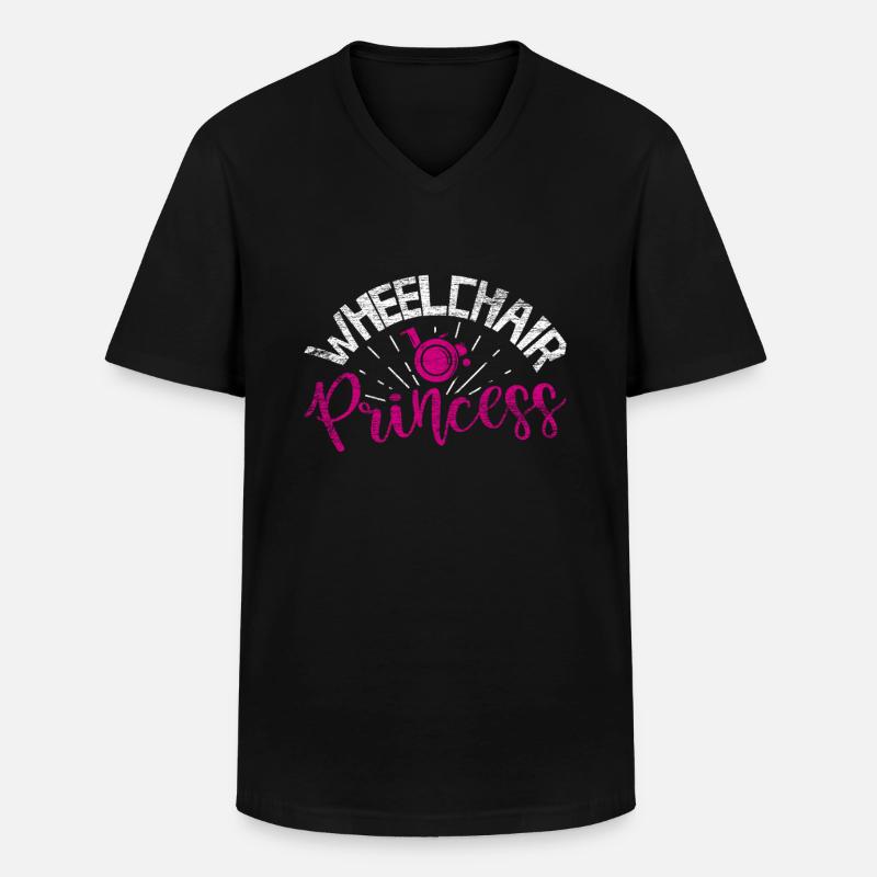 Rollstuhl Prinzessin Rolli - Männer-T-Shirt mit V-Ausschnitt - Schwarz