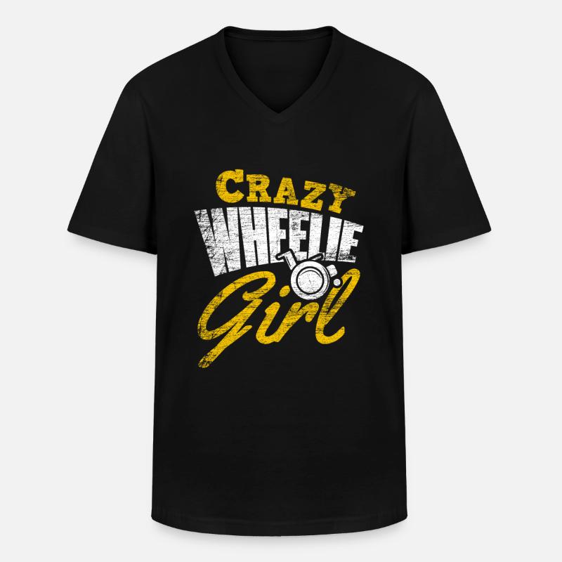 Rollstuhl Mädchen - Männer-T-Shirt mit V-Ausschnitt - Schwarz