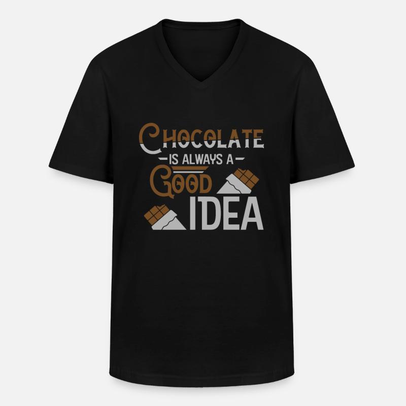 Schokolade - Männer-T-Shirt mit V-Ausschnitt - Schwarz