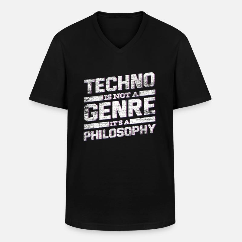 Techno Musik - Männer-T-Shirt mit V-Ausschnitt - Schwarz