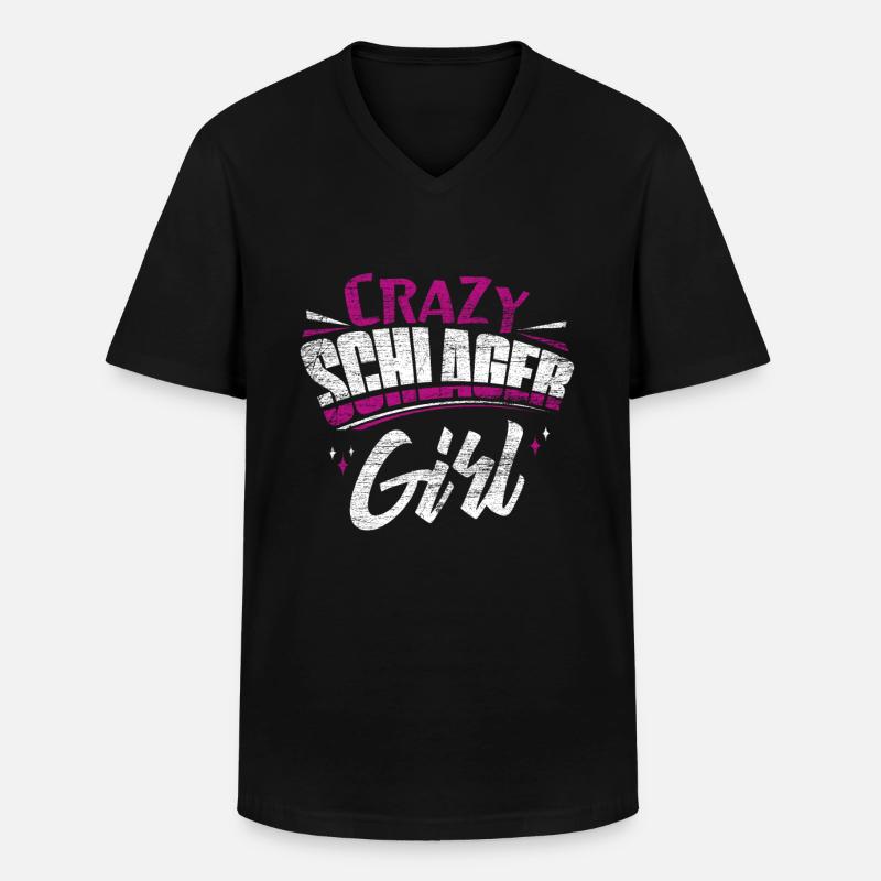 Schlager Mädchen - Männer-T-Shirt mit V-Ausschnitt - Schwarz