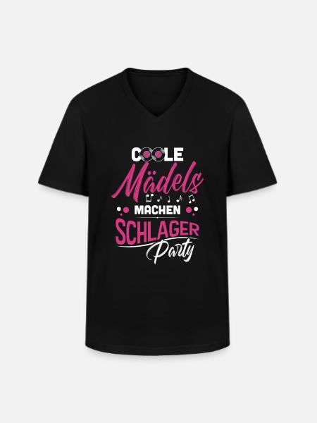 Schlager girls - Men's V-Neck T-Shirt - black
